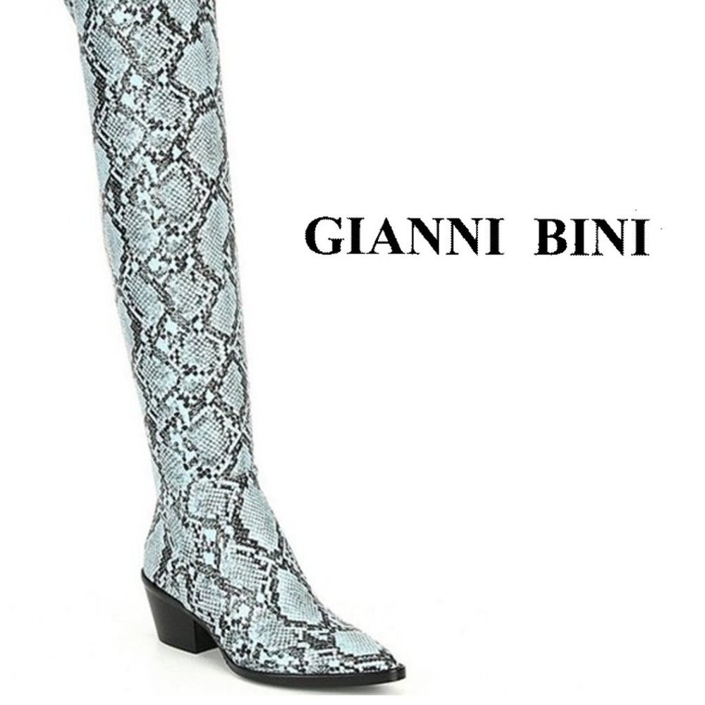 🎩 🗝️ NWOB $189 Gianni Bini Snake Skin Print Boots